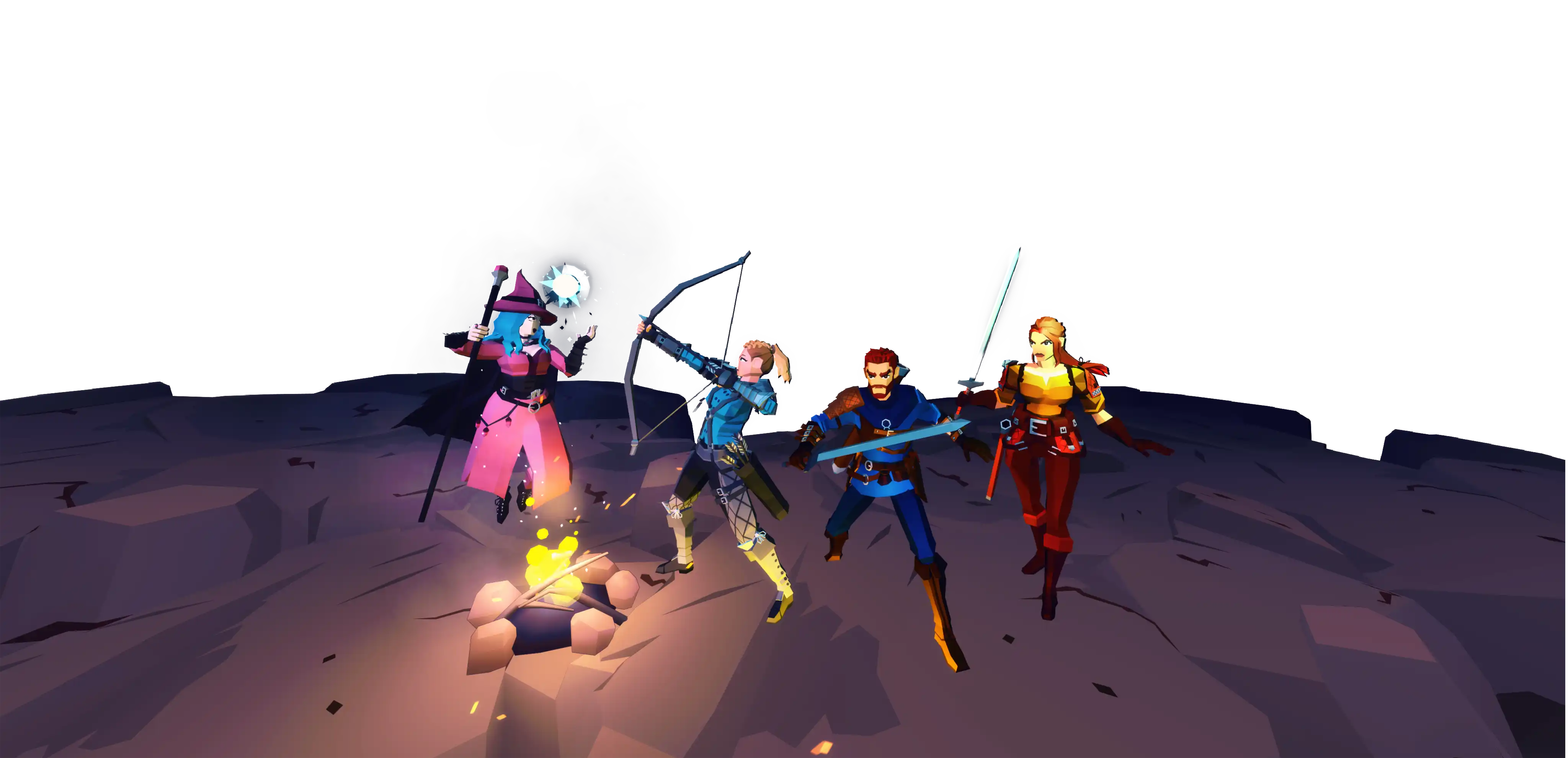 Eternal Siege characters - Four heroes ready for battle